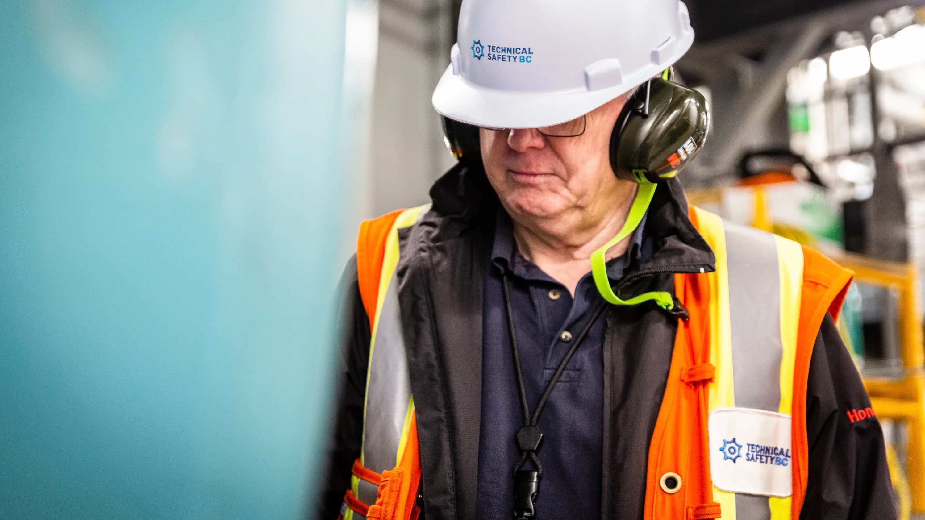 Technical Safety BC employee assessing equipment on site